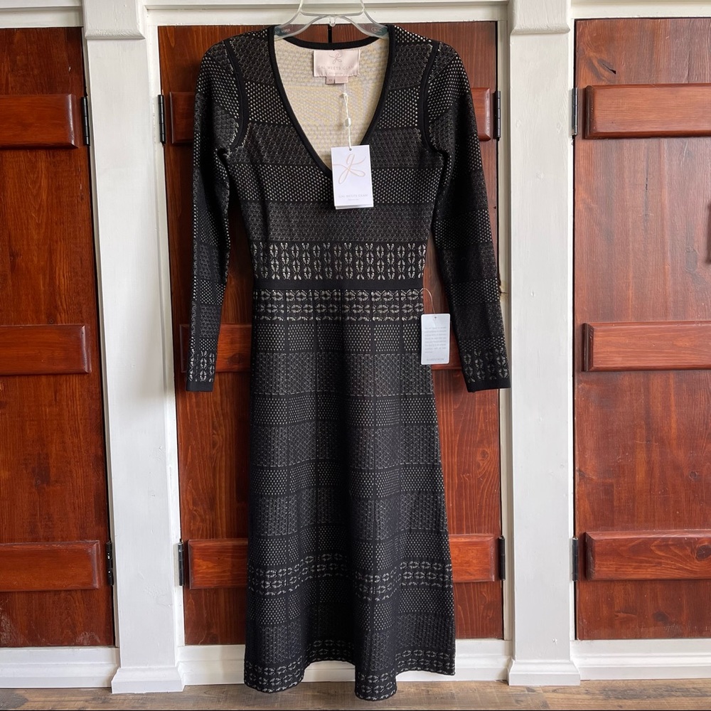 NWT Gal Meets Glam Knitted Crochet Black Dress